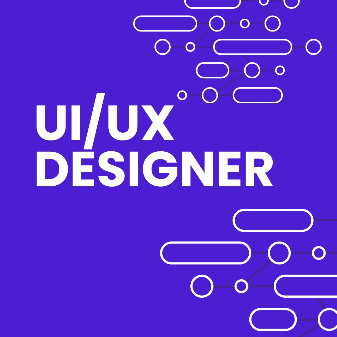 Blue and Cyan Modern Geometric UIUX Designer Hiring Instagram Post